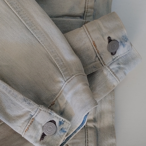 Vintage Levi's 100% Cotton Rigid Denim Longline Trucker Jacket Large GUC - Picture 7 of 12